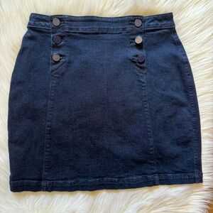 LOFT Dark Denim Sailor A-Line Mini Skirt Size 2